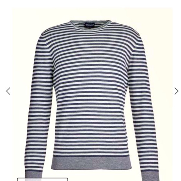 Giorgio Armani cashmere sweater(striped navy blue) - Picture 2 of 3